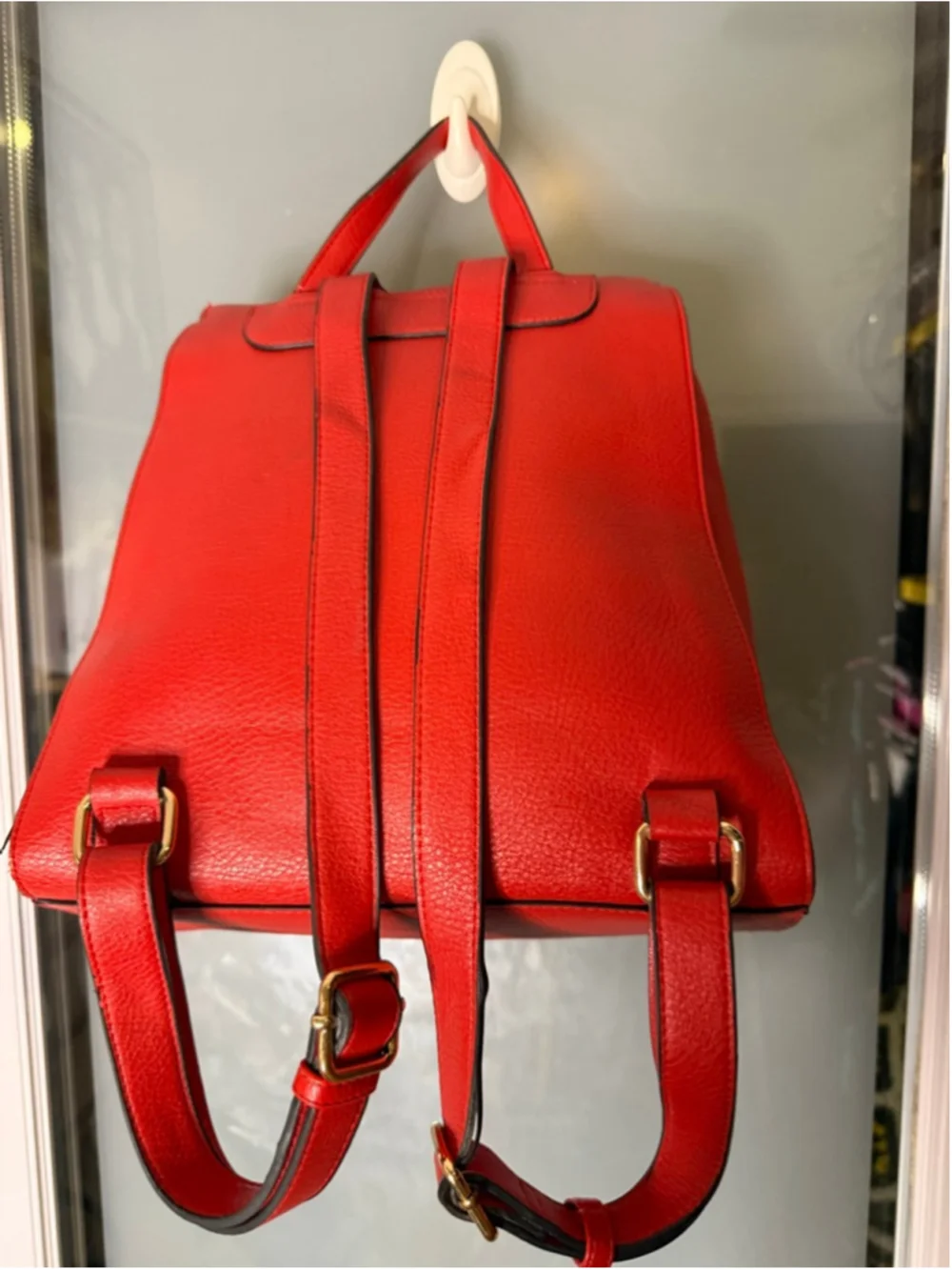 Dune London Red Faux Leather Backpack One Size